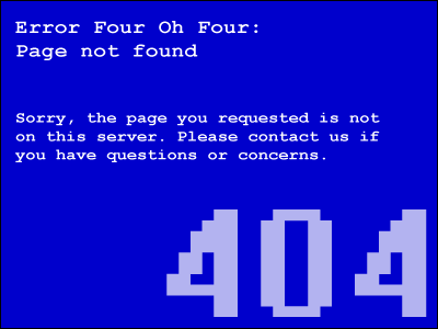 Error 404: Page not found